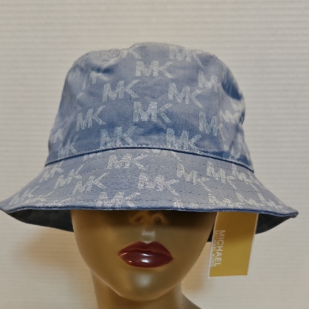 Michael Kors Blue Bucket Hat with Versatile Style
